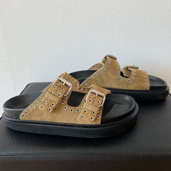 Isabel Marant Women's Lennyo Leather Sandals, Size 40 - Picture 1 of 6